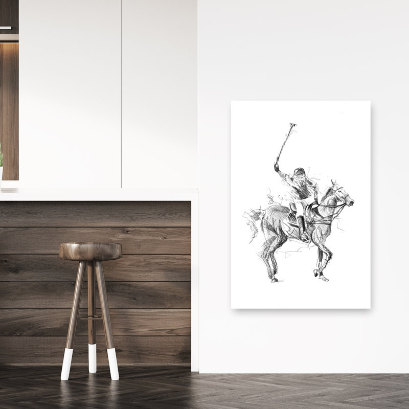 Reproduction d'art cheval de course contemporain, H 48 po x l 32 po