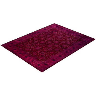 Overdyed Hand-Knotted Wool Modern-Contemporary Purple Area Rug 8' 0" x 10' 0"