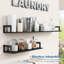 Ensemble de 3 tablettes flottantes de 24 pouces pour 3 tablettes murales, 8 pouces de profondeur pour le salon, la chambre, le bureau, le rangement, le placard (noir)