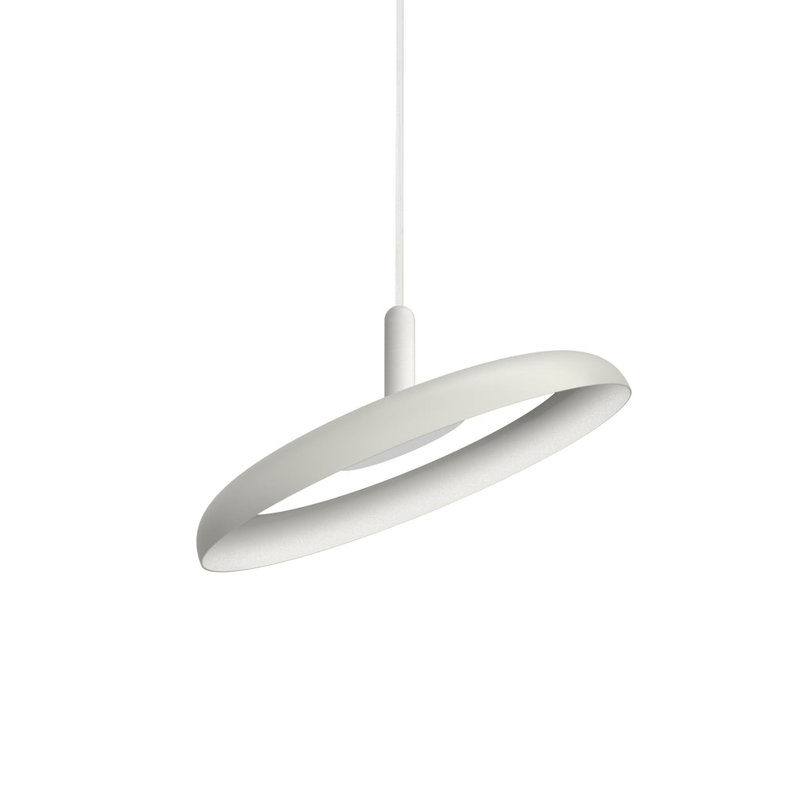 Nivél 1 - Light Single Dome Pendant, 120" H x 15" W x 15" D, Off White, White