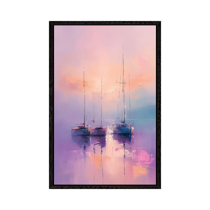 Serenade Of Sails by Olga Volna - Gallery-Wrapped Canvas Giclée on Canvas, Black Floater Frame, 101.6 cm H x 66.04 cm W