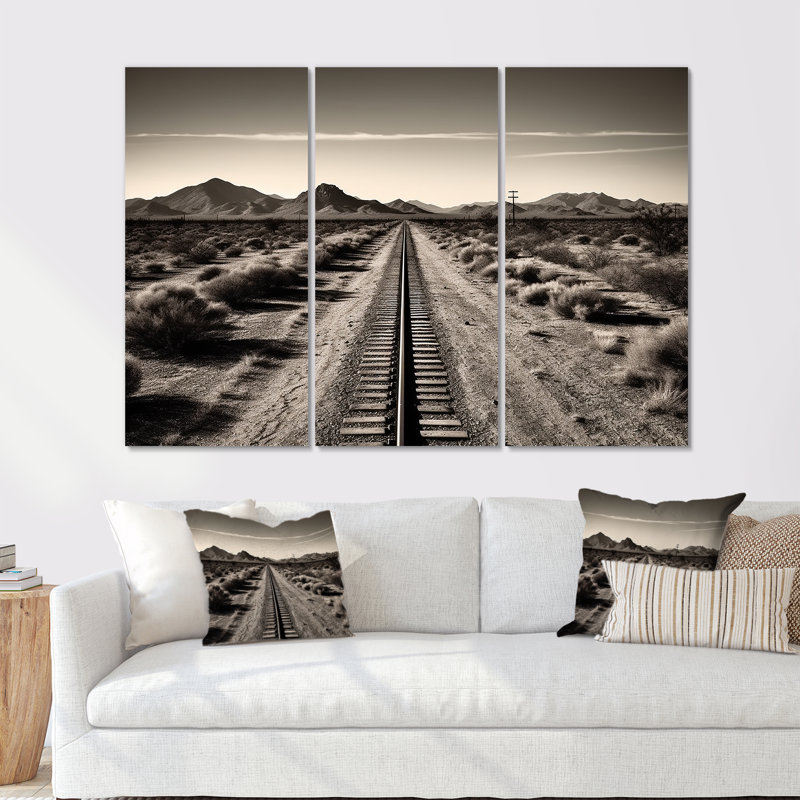 Rail Rail In Monicolane Canyon - Train, art mural sur toile, H 40 po x l 60 po x P 1 po