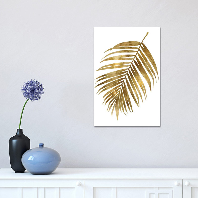 Gold Palm I by Melonie Miller - Wrapped Canvas Painting, 30.48 cm H x 45.72 cm W