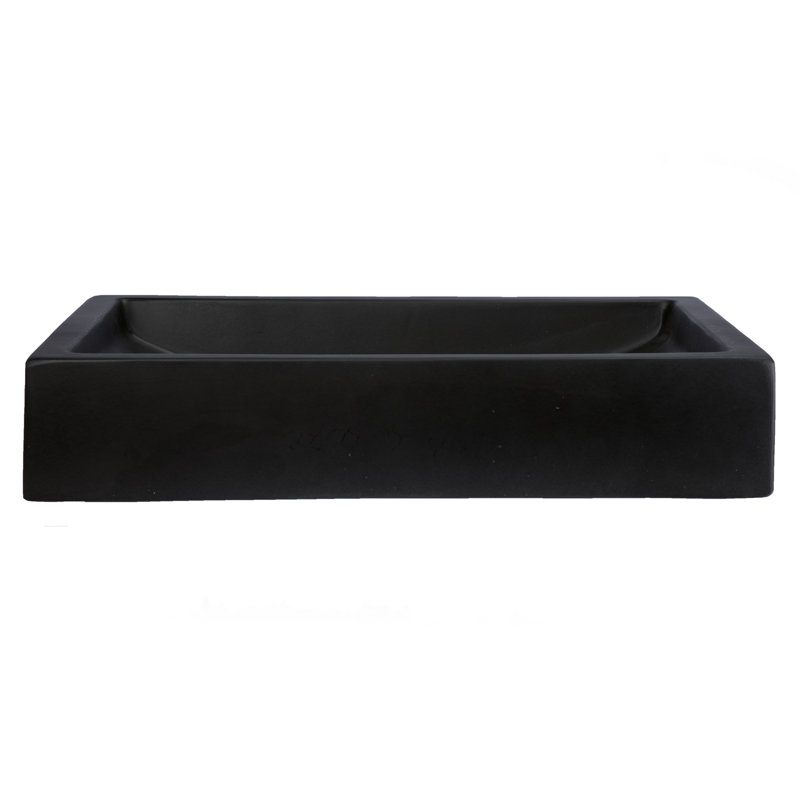 Eden Bath 15'' Concrete Rectangular Bathroom Sink, Charcoal