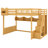 Wooden Loft Bed With Staircase And Wardrobe,Storage Shelves And Under-Bed Space-1655489434