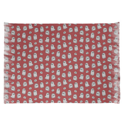 Rouge classique/Tapis décoratif blanc