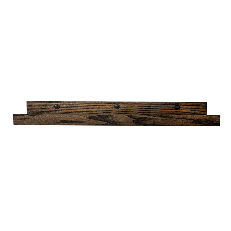 Grandes tablettes rayonnées en chêne massif 3 pièces Rayne, 43x6x5