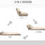 Fauteuil de sol beige, convertible et pliable avec 2 coussins, repose-pieds réglable, peu encombrant, pour lit à usages multiples - beige, ajout économique