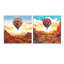 Flottant Dessert Dreamscape Hot Air Balloon - montgolfière, acrylique, art mural, ensemble de 2 verres-945543690