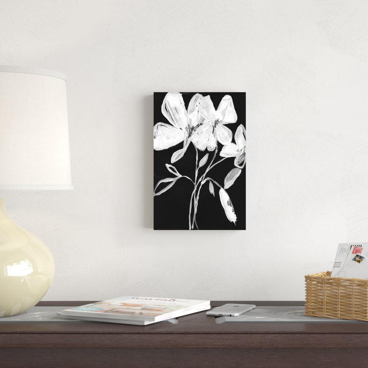 Red Barrel Studio® White Whimsical Flowers I On Canvas by Jennifer ...