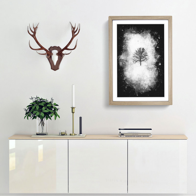 A Winter Tree - Framed Print, Oak Framed, 33cm H x 24cm W x 2cm D