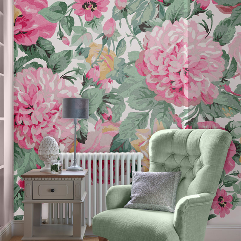 Murale rose Laura Ashley Aveline