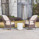 3-piece Patio Rattan Bistro Set With Coffee Table