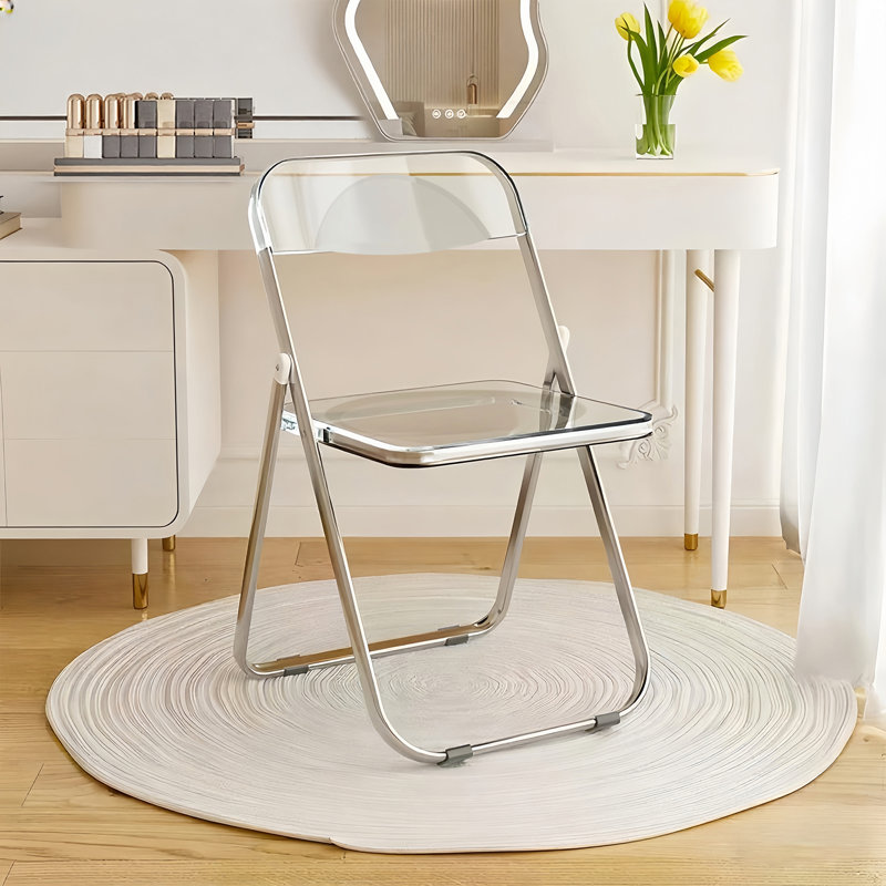XUEGW - Ensemble de 6 chaises de salle à manger pliables en acrylique empilables avec structure portante stable, Transparent