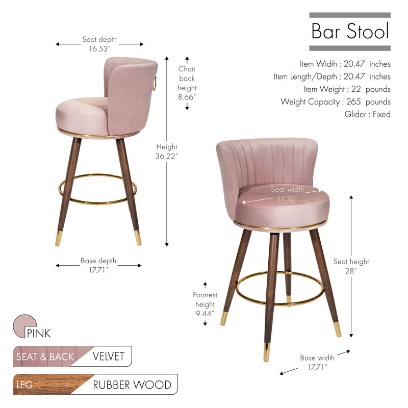 Tabourets de bar Pedra, Rose