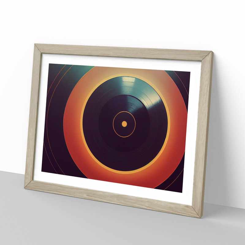 Captivating Vinyl Record Art - Framed Print, Oak, 46cm H x 64cm W x 2cm D