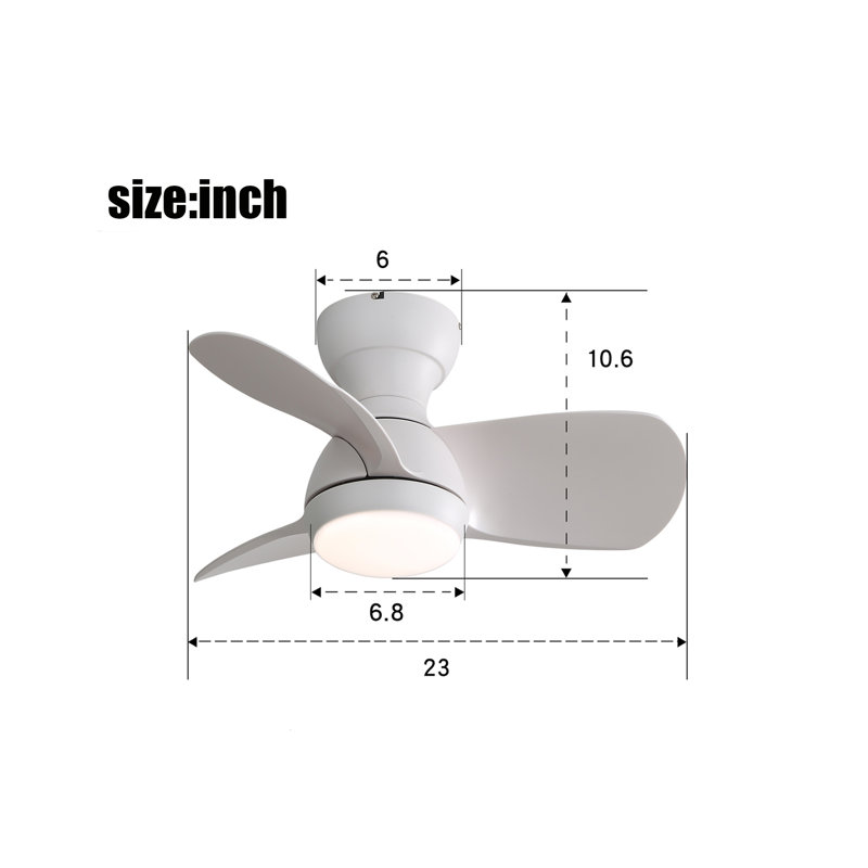 Kathen 23'' Ceiling Fan with LED Lights, White