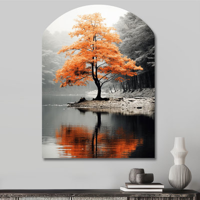 Bukovko - Forêt, décoration murale asymétrique en métal, arche traditionnelle, impression d'art en métal