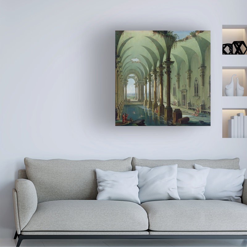 Art sur toile Antonio Joli, H 14 po x l 14 po