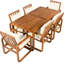 Table de jardin en bois massif avec coussins beiges, 170 cm (66,93 pouces), accoudoirs amovibles et design unique, idéale pour les repas en plein air dans le jardin ou sur la terrasse.