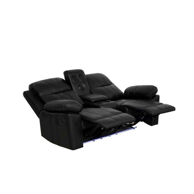Causeuse inclinable avec console et audio Bluetooth à DEL, Noir