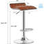 Ensemble de 2 tabourets de bar Aryelle, tabourets de bar à hauteur réglable, tabourets de bar avec coussin en cuir et base ronde en métal, chaises à hauteur de bar pour îlot de cuisine, brun-930700345-925526232