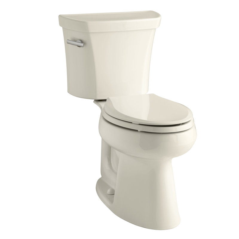 Toilette allongée deux pièces 1,6 GPF Highline ™ (siège non inclus), Biscuit, Côté droit