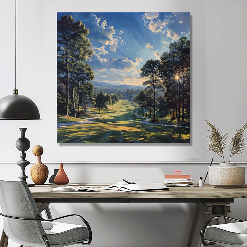 «Blue green Fairway country golf Club», reproduction d'art sur toile encadrée, Métal métal, H 30 po x l 30 po x P 1 po