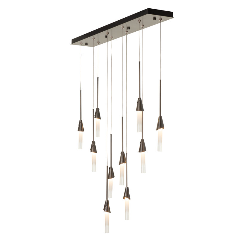 Lilium 10-Light Linear Pendant, Dark Smoke, 90" H