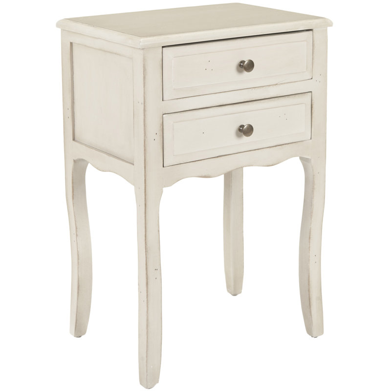 Bhavishya 18'' W Solid Wood Nightstand, Antique White