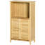 Armoire de salle de bain en bambou avec plusieurs tablettes et portes, naturel