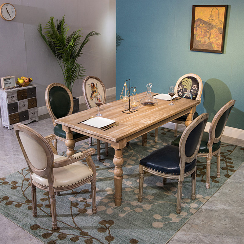 Table de salle à manger rectangulaire en bois massif, H 29,53 po x L 70,87 po x l 31,5 po