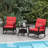 3 Pcs Rocking Bistro Set With Removable Cushions & Tempered Glass Top Coffee Table-1651914851