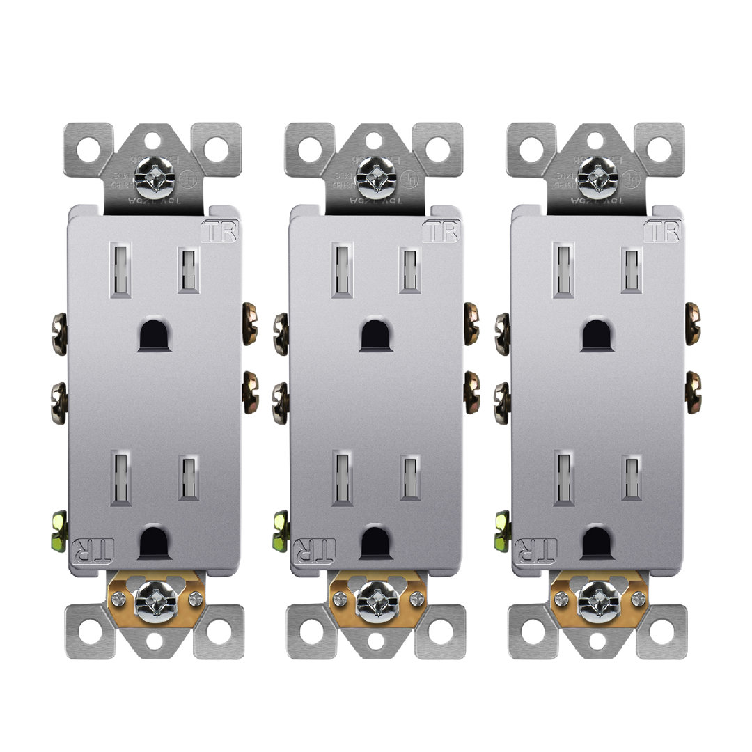 15 Tamper Resistant Decorator Outlet (Set of 3) Enerlites 