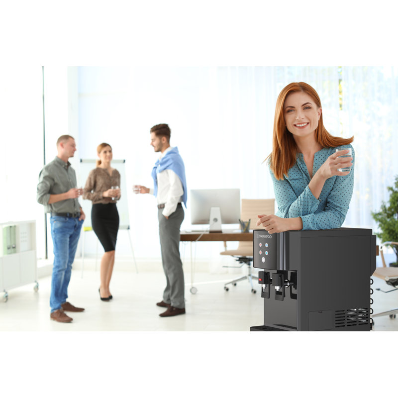 Black Countertop Bottleless Hot and Cold Water Dispenser with 4 Stage Purification