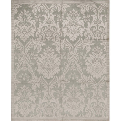 Tapis gris de haute qualité noué à la main