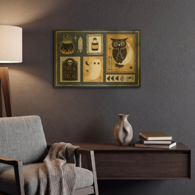 « Frightfully Wicked 2 Dark » de Melissa Averinos, tableau mural en métal doré, 61 x 41 cm