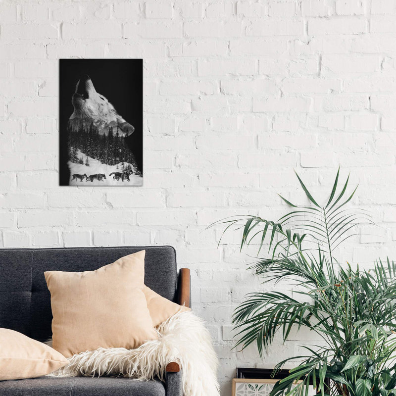 Wolfpack by Andreas Lie - Print on Canvas, 66.04 cm H x 45.72 cm W x 1.91 cm D, Wrapped Canvas