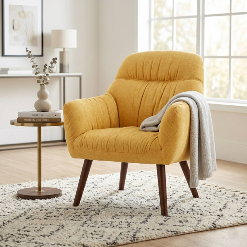 Fauteuil rembourré 30,31 po, Jaune