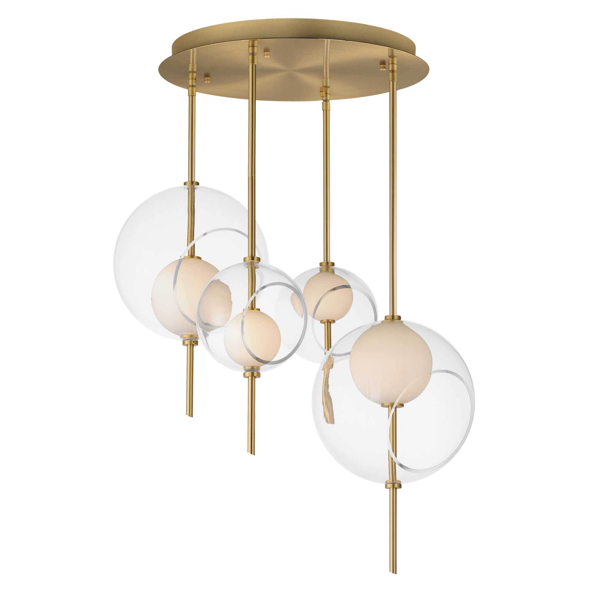 Shipshewana 4 Light Glass Steel Dimmable LED Pendant