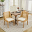 Chaises de salle à manger en rotin avec structure en bois massif, accoudoirs décoratifs et siège rembourré en lin pour les intérieurs de style rustique-61201520