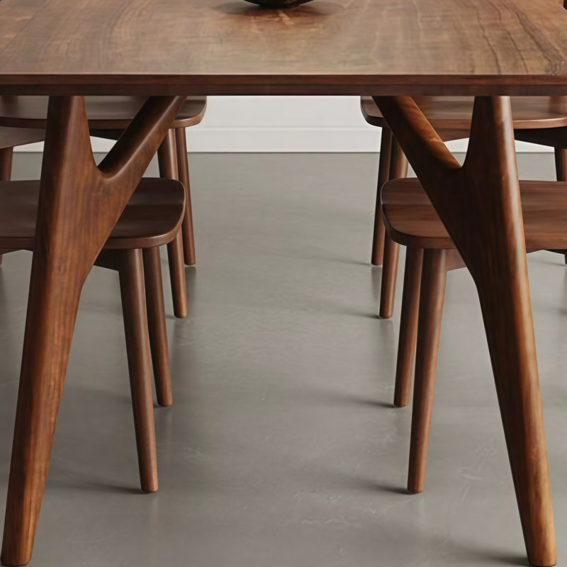 Table de salle à manger rectangulaire en bois massif brun, H 29,5 po x L 78,7 po x l 31,5 po