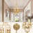 Bronze Geometric Metal Six-light Pendant Light