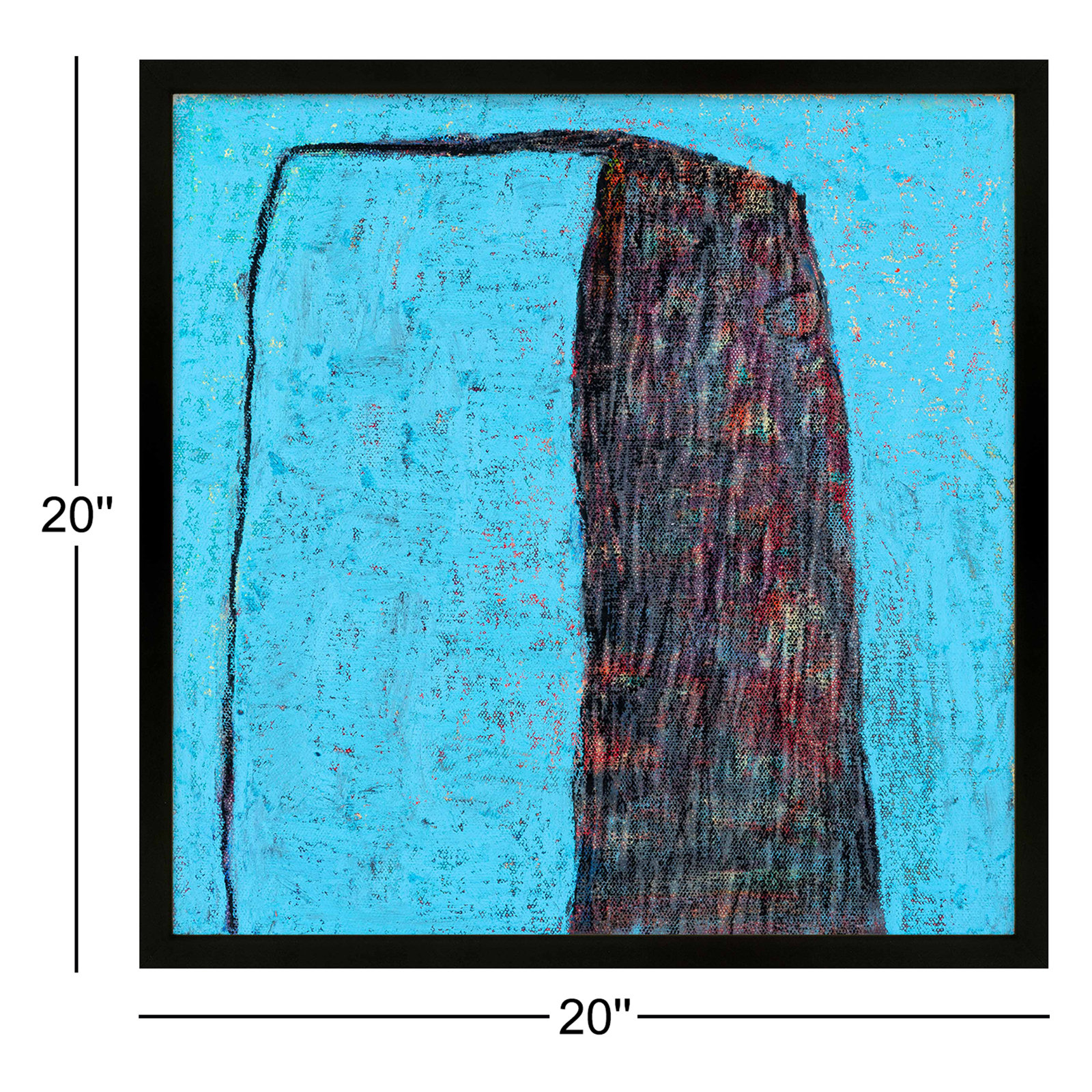 Turquoise Tower by Stephanie Dennis, Black, 20" H x 20" W  x 1.25" D