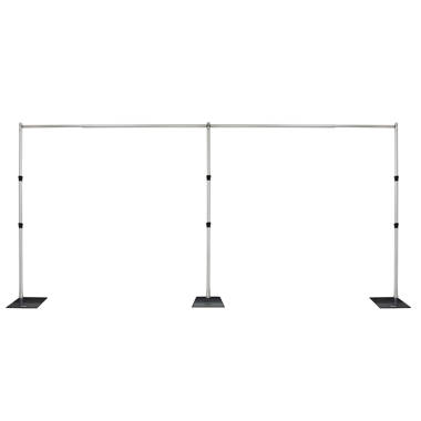 10 ft x 10 ft Heavy Duty Adjustable Pipe and Drape Kit Backdrop Support Stand - Black