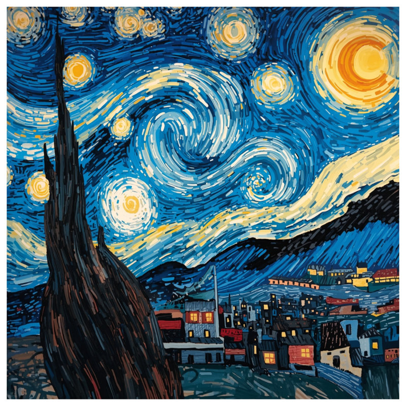 Starry Night Swirling Sky Comforter, Twin Extra Long