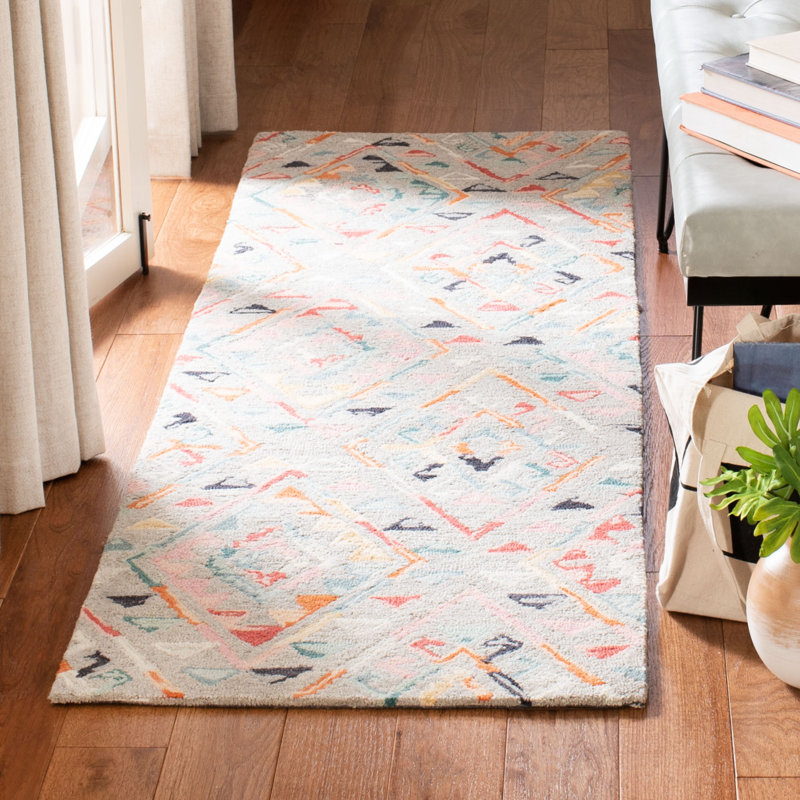 Tapis en laine et en coton touffeté à la main Sturgill, Tapis de couloir 2 pi 3 po x 7 pi