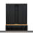 62.9"W Farmhouse 4-In-1 Hall Tree With 6 Hanging Hooks, Mudroom Wood Grain Bench With Open Compartments, Entryway Shoe Cabinet With Seating Bench For Living Room, Hallway, Black-1333063237