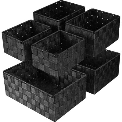 Woven Storage Baskets, Storage Bins,Set Of 6