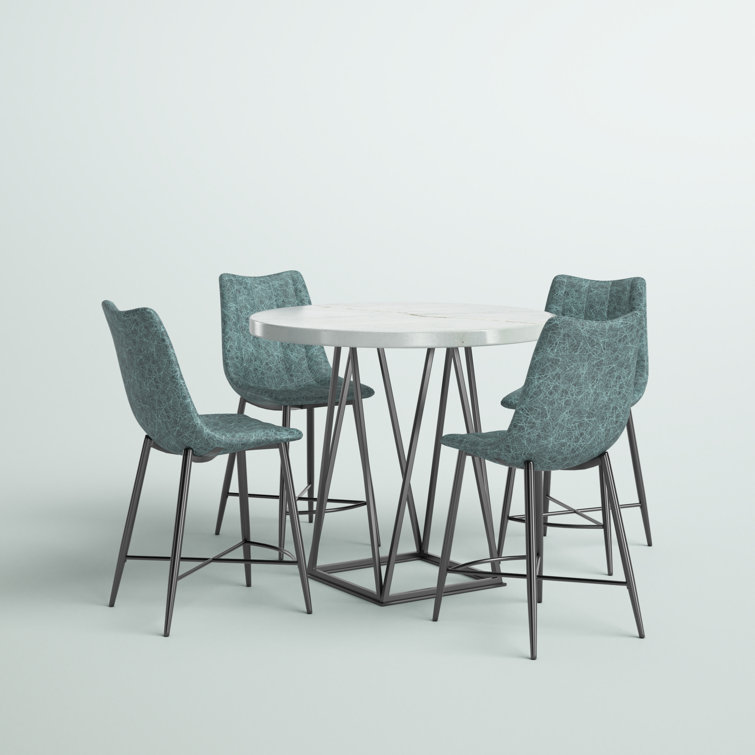 Bishopville - Person Marble Top Pedestal Dining Set